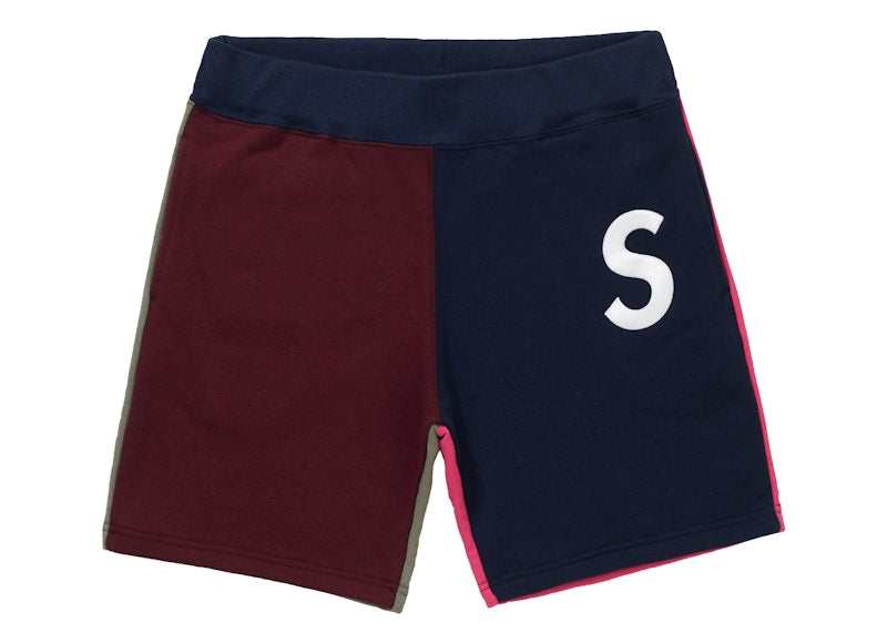 Supreme S Logo Colorblocked Sweatshort Navy