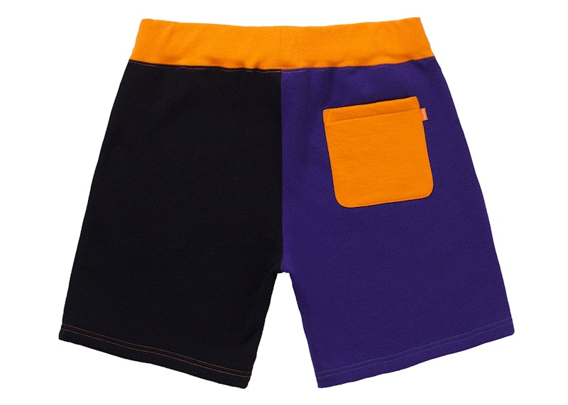 Supreme S Logo Colorblocked Sweatshort Orange