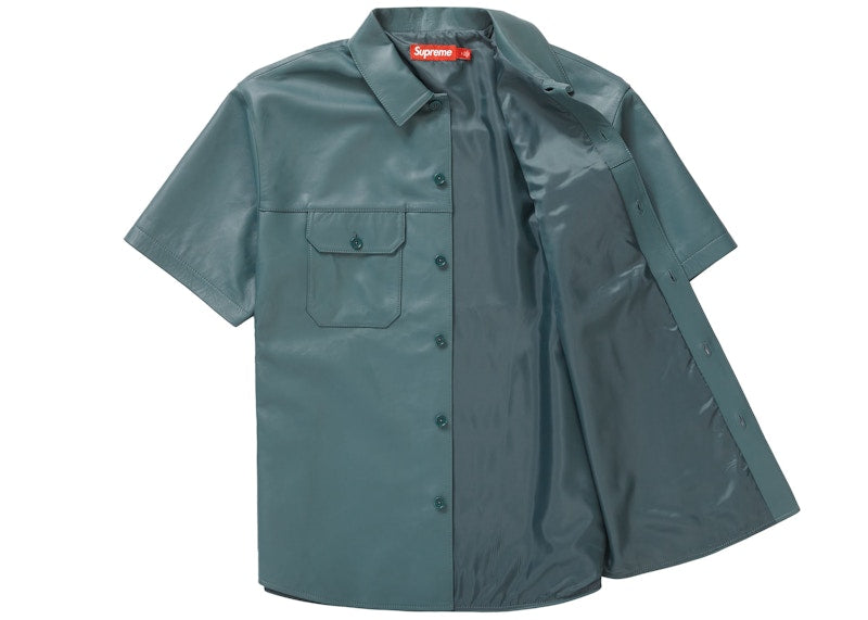 Supreme S/S Leather Work Shirt Dusty Teal