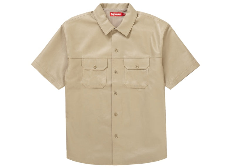 Supreme S/S Leather Work Shirt Tan