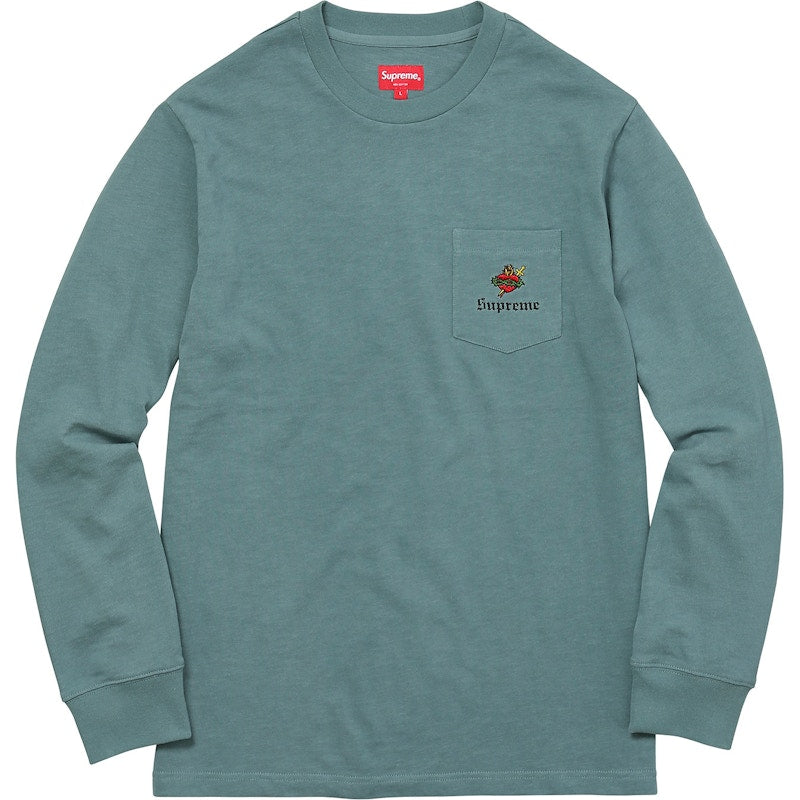 Supreme Sacred Heart L/S Pocket Tee Dusty Teal