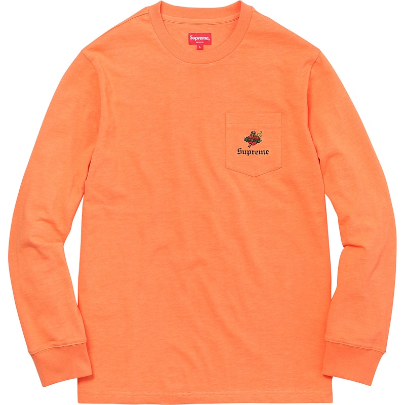 Supreme Sacred Heart L/S Pocket Tee Light Orange