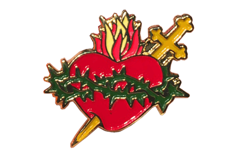 Supreme Sacred Heart Pin (Schott FW17) Gold
