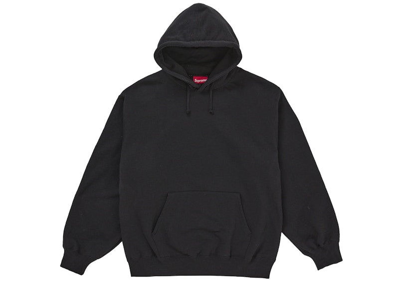 Supreme Satin Appliqué Hooded Sweatshirt (FW25) Black