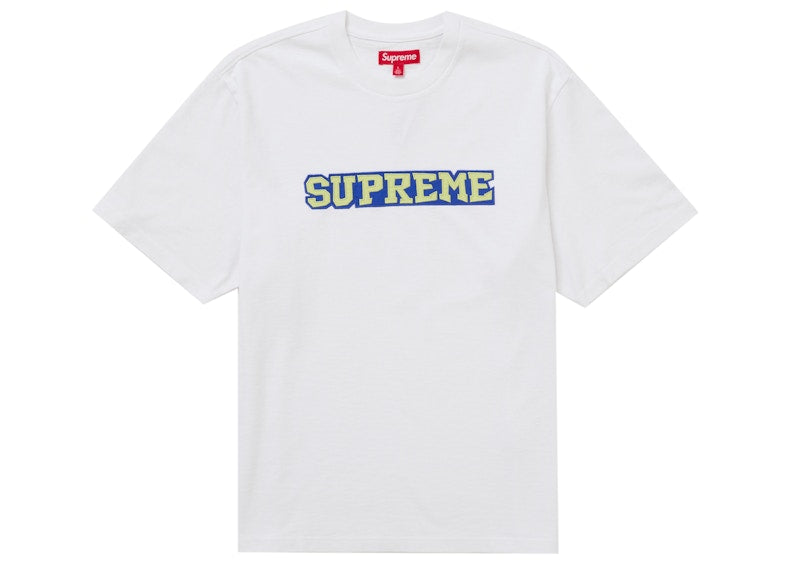 Supreme Satin Appliqué S/S Top White