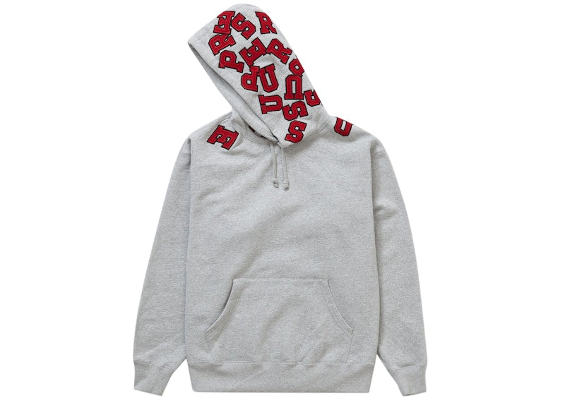 Supreme Scattered Appliqué Hooded Sweatshirt Heather Grey