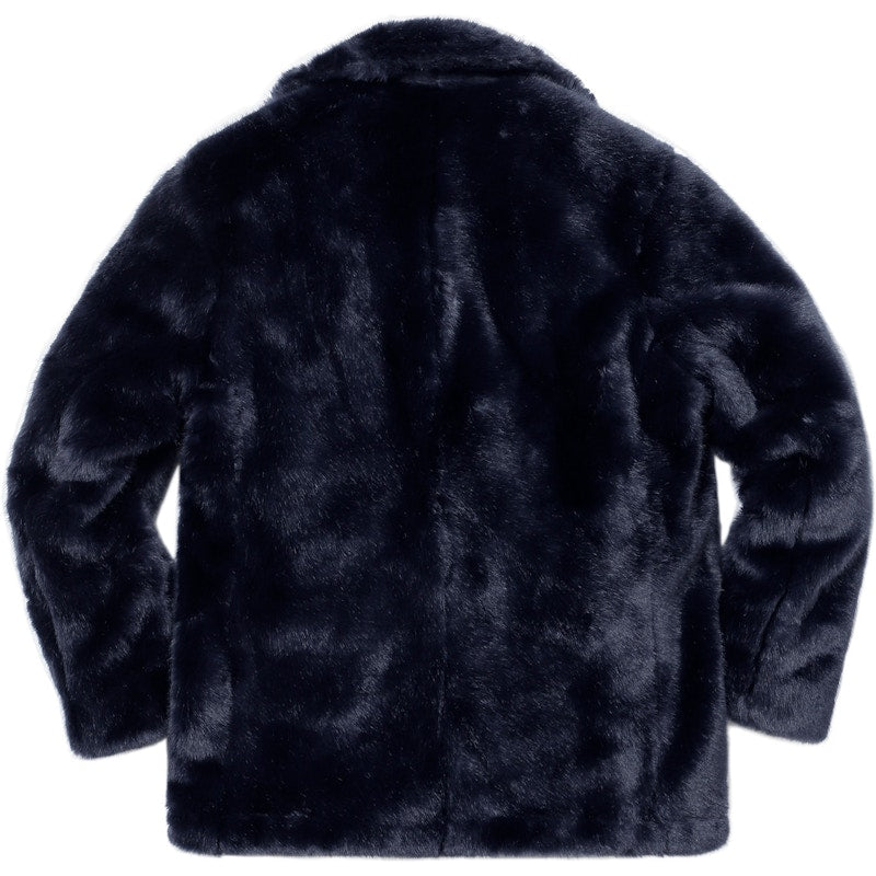 Supreme Schott Fur Peacoat Navy