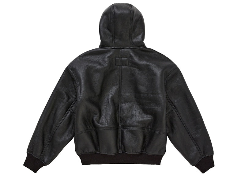 Supreme Schott Shearling Hooded Work Jacket Black
