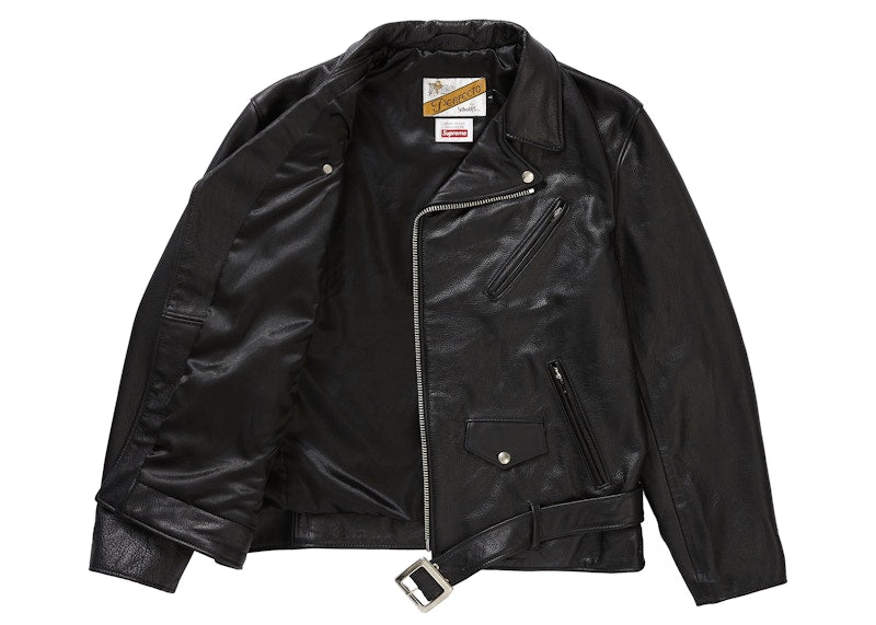 Supreme Schott The Crow Perfecto Leather Jacket Black