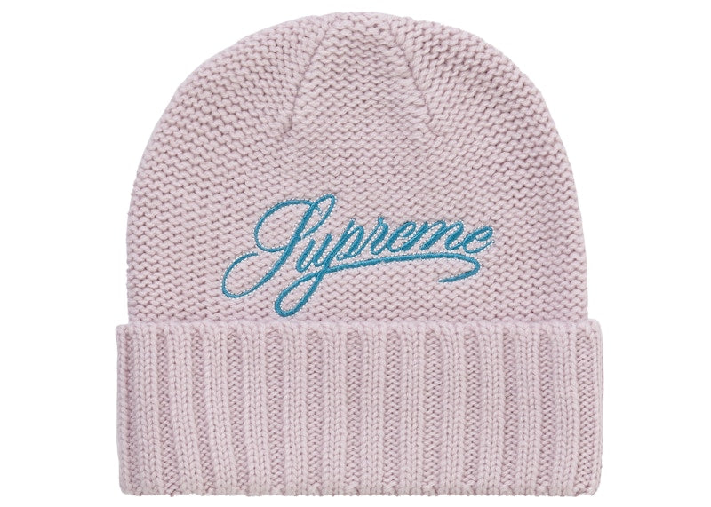 Supreme Script Logo Beanie Pink
