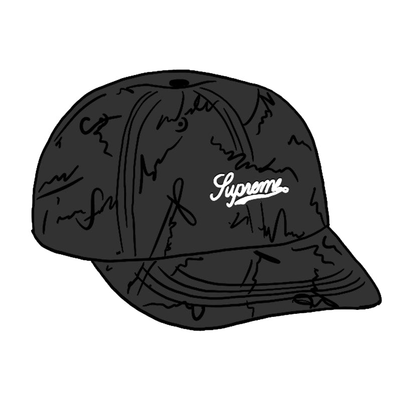 Supreme Script Logos 6-Panel Black