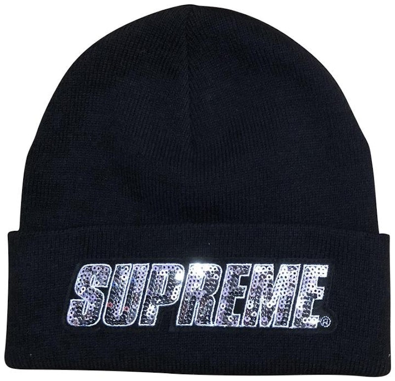 Supreme Sequin Beanie Black