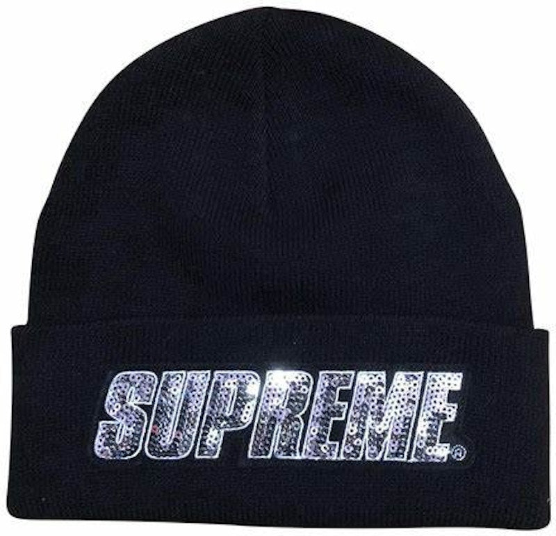 Supreme Sequin Beanie Navy