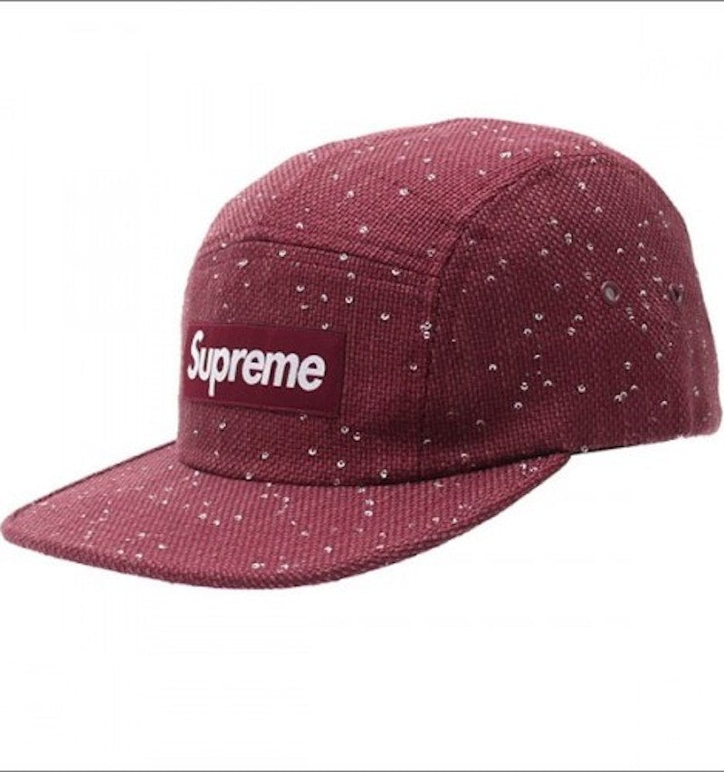 Supreme Sequins Camp Cap Burgundy