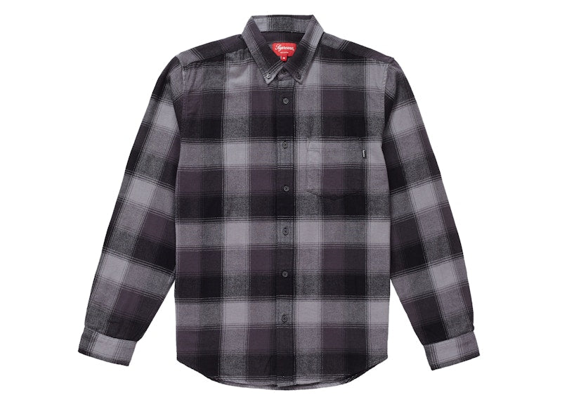 Supreme Shadow Plaid Flannel Shirt Black