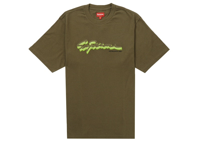 Supreme Shadow Script S/S Top Dark Olive