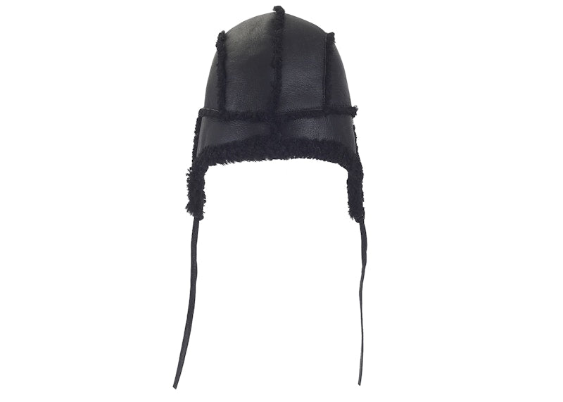 Supreme Shearling Lined Earflap Cap Black