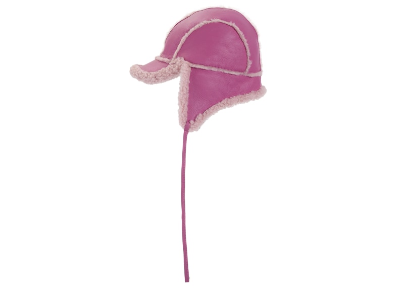 Supreme Shearling Lined Earflap Cap Pink