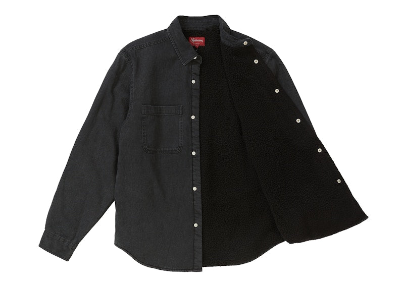 Supreme Sherpa Lined Denim Shirt Black
