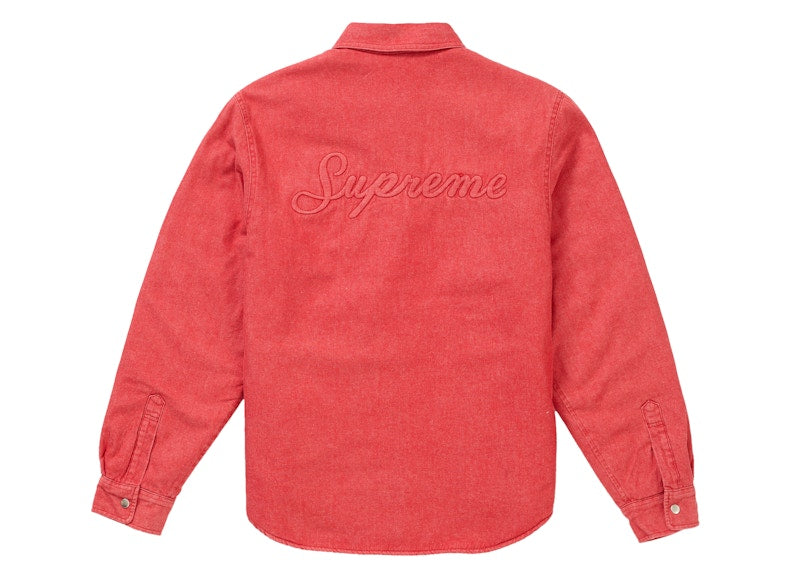 Supreme Sherpa Lined Denim Shirt Red