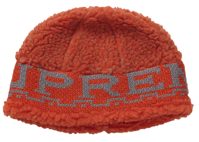 Supreme Sherpa Logo Beanie Burnt Orange