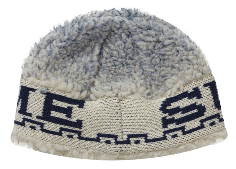 Supreme Sherpa Logo Beanie Natural