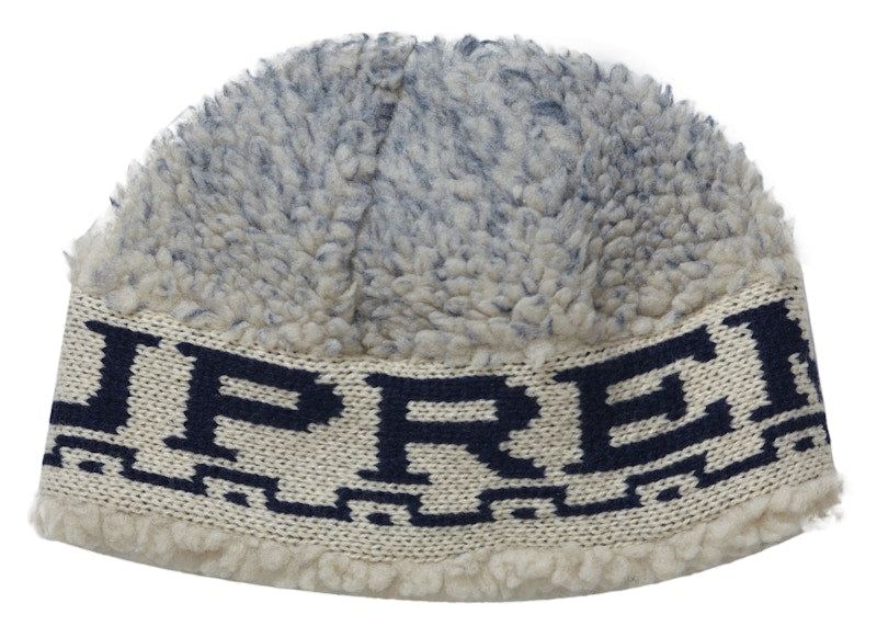 Supreme Sherpa Logo Beanie Natural