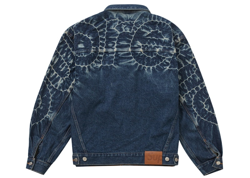 Supreme Shibori Denim Trucker Jacket Rigid Indigo
