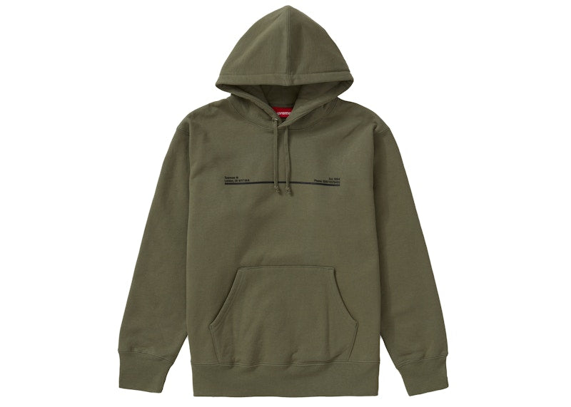 Supreme Shop Hooded Sweatshirt Light Olive London