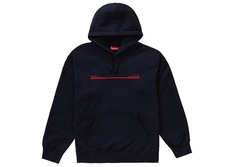 Supreme Shop Hooded Sweatshirt Navy London
