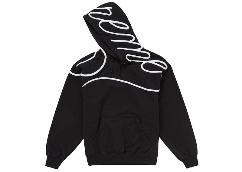 Supreme Shoulder Script Hooded Sweatshirt Black