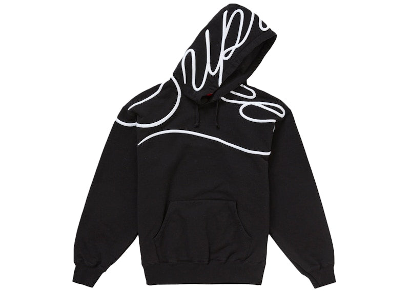 Supreme Shoulder Script Hooded Sweatshirt Black