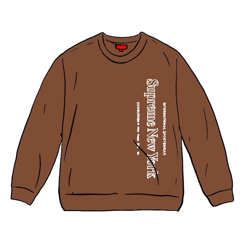 Supreme Side Logo Crewneck Brown