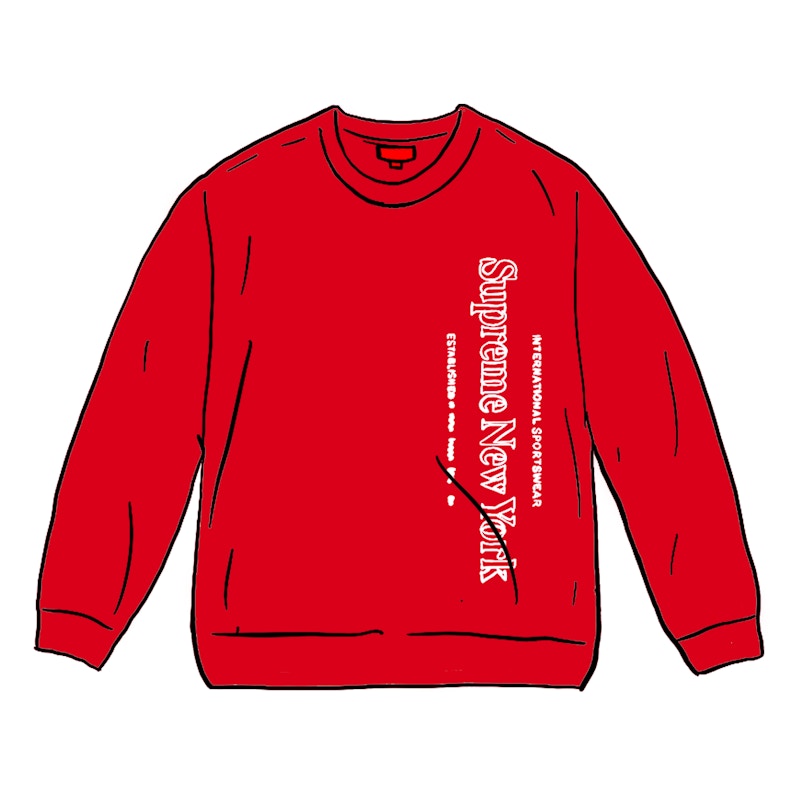 Supreme Side Logo Crewneck Red