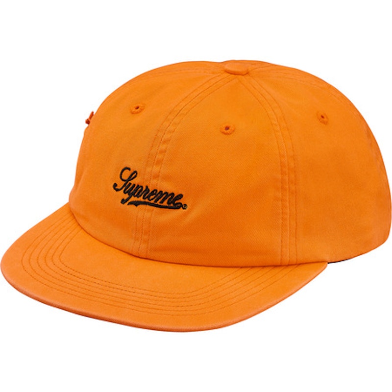 Supreme Side Pocket Script Logo 6-Panel Light Orange