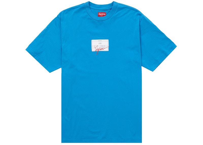 Supreme Signature Label S/S Top Bright Blue