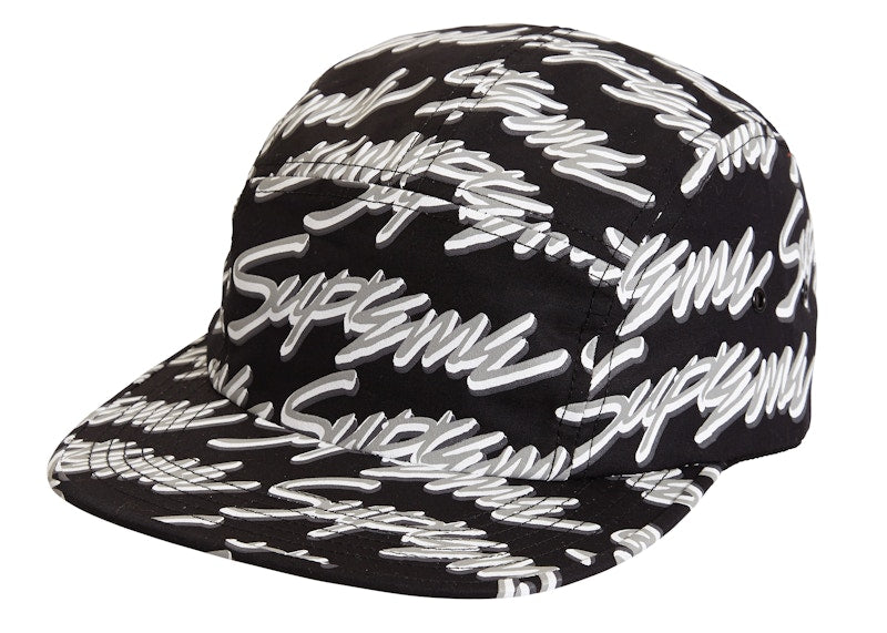 Supreme Signature Script Logo Camp Cap Black