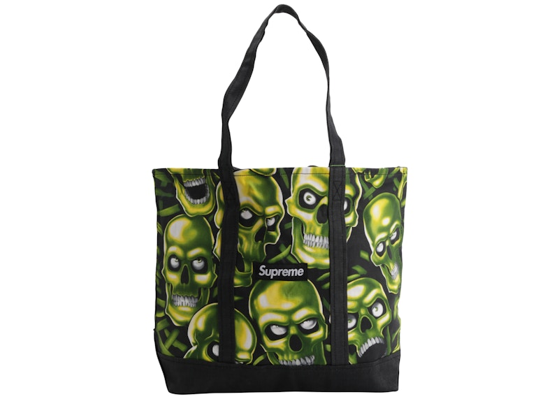 Supreme Skull Pile Denim Tote Black