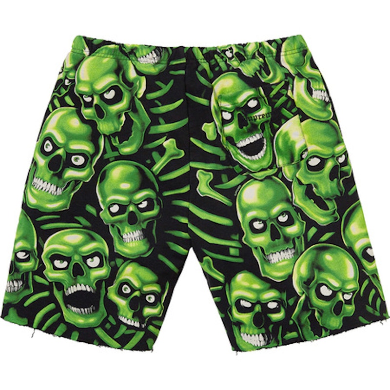 Supreme Skull Pile Sweatshort Green