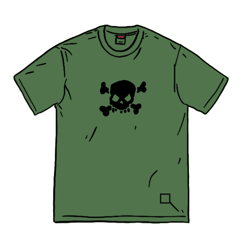 Supreme Skull S/S Top Olive