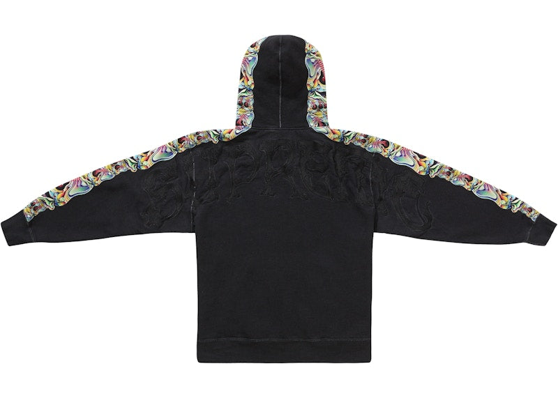 Supreme Skulls Zip Up Hooded Sweatshirt Black