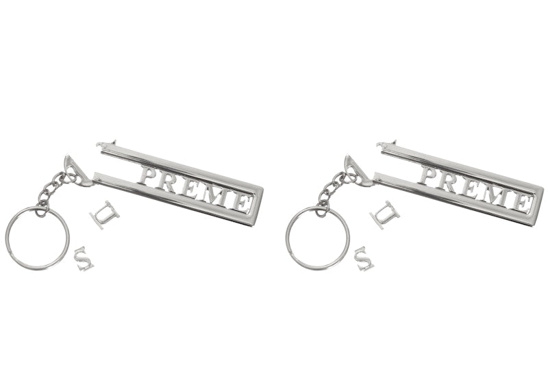 Supreme Slide Keychain (Set of 2) Silver