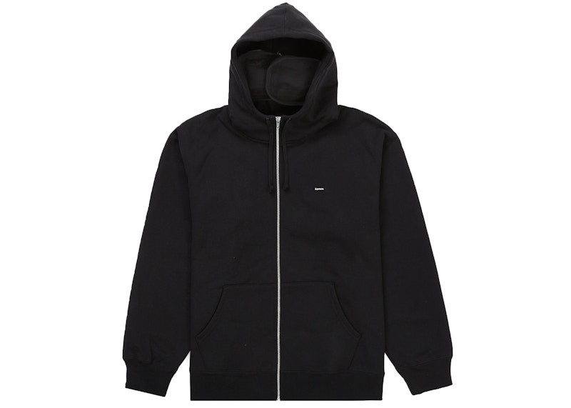 Supreme Small Box Facemask Zip Up Hooded Sweatshirt (FW21) Black