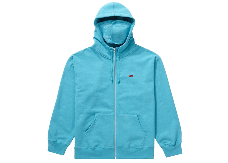 Supreme Small Box Facemask Zip Up Hooded Sweatshirt (FW21) Cyan
