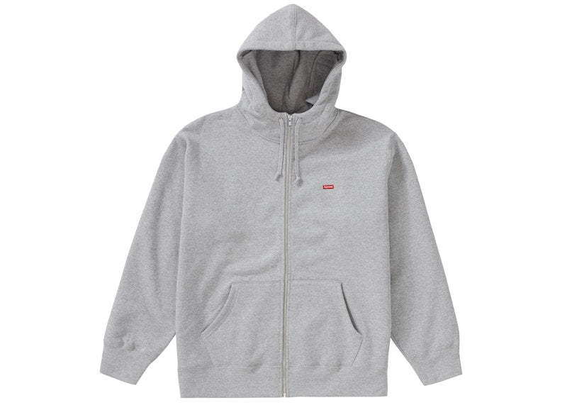 Supreme Small Box Facemask Zip Up Hooded Sweatshirt Heather Grey
