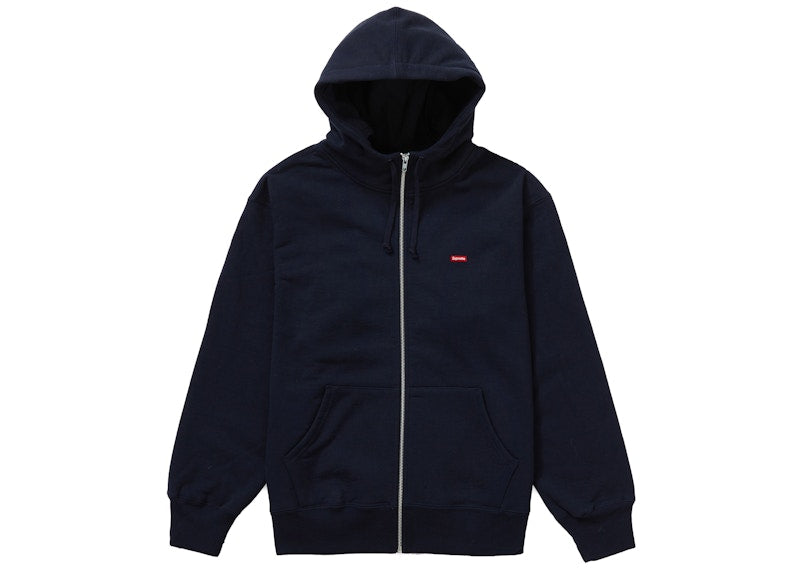 Supreme Small Box Facemask Zip Up Hooded Sweatshirt Navy