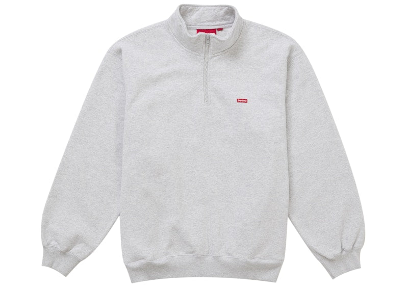 Supreme Small Box Half Zip Pullover Ash Grey