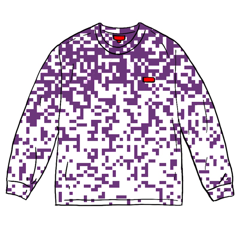Supreme Small Box L/S L/S Tee Purple Digi Camo