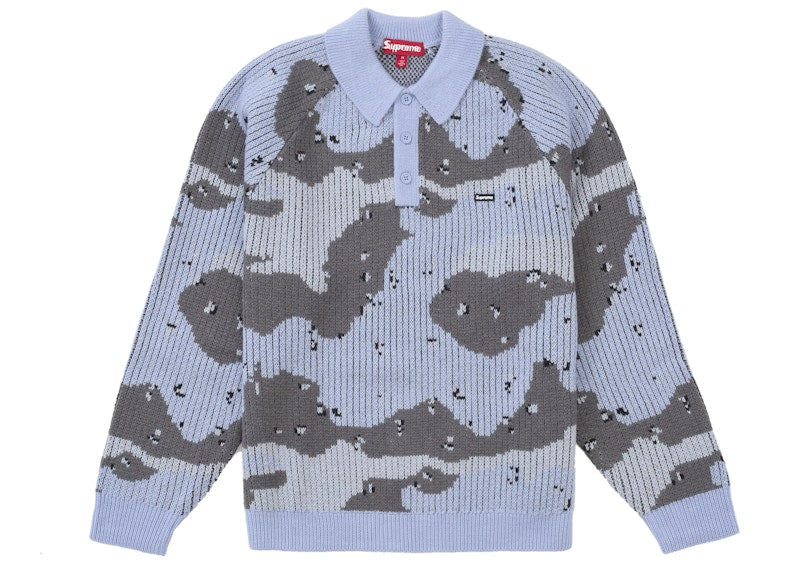 Supreme Small Box Polo Sweater (FW24) Blue Camo