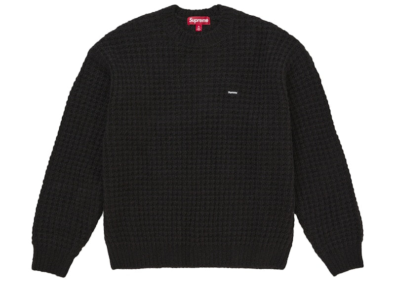 Supreme Small Box Waffle Sweater Black